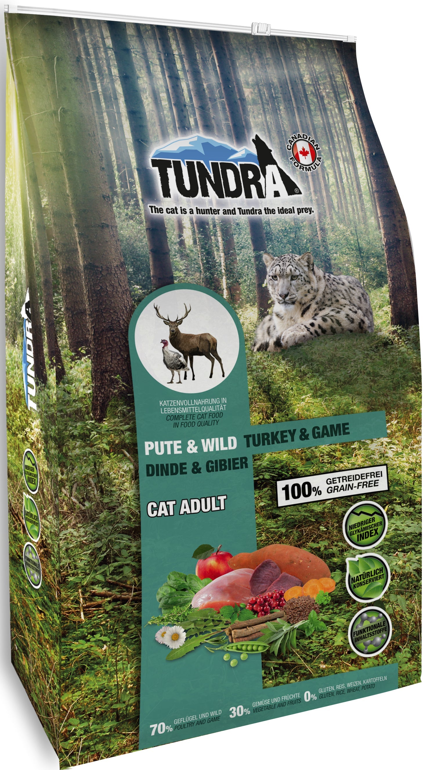 Artikel mit dem Namen Tundra Katze Trockenfutter Pute und Wild im Shop von zoo.de , dem Onlineshop für nachhaltiges Hundefutter und Katzenfutter.