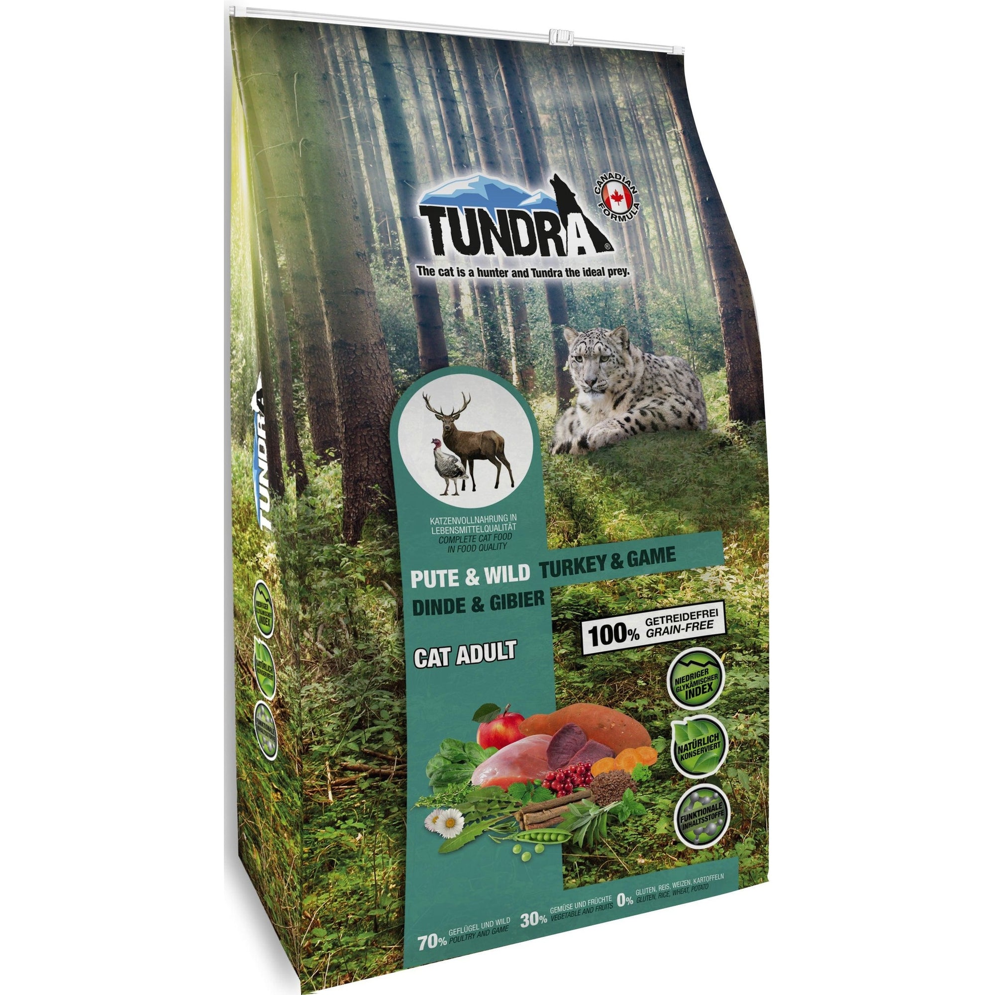 Artikel mit dem Namen Tundra Katze Trockenfutter Pute und Wild im Shop von zoo.de , dem Onlineshop für nachhaltiges Hundefutter und Katzenfutter.