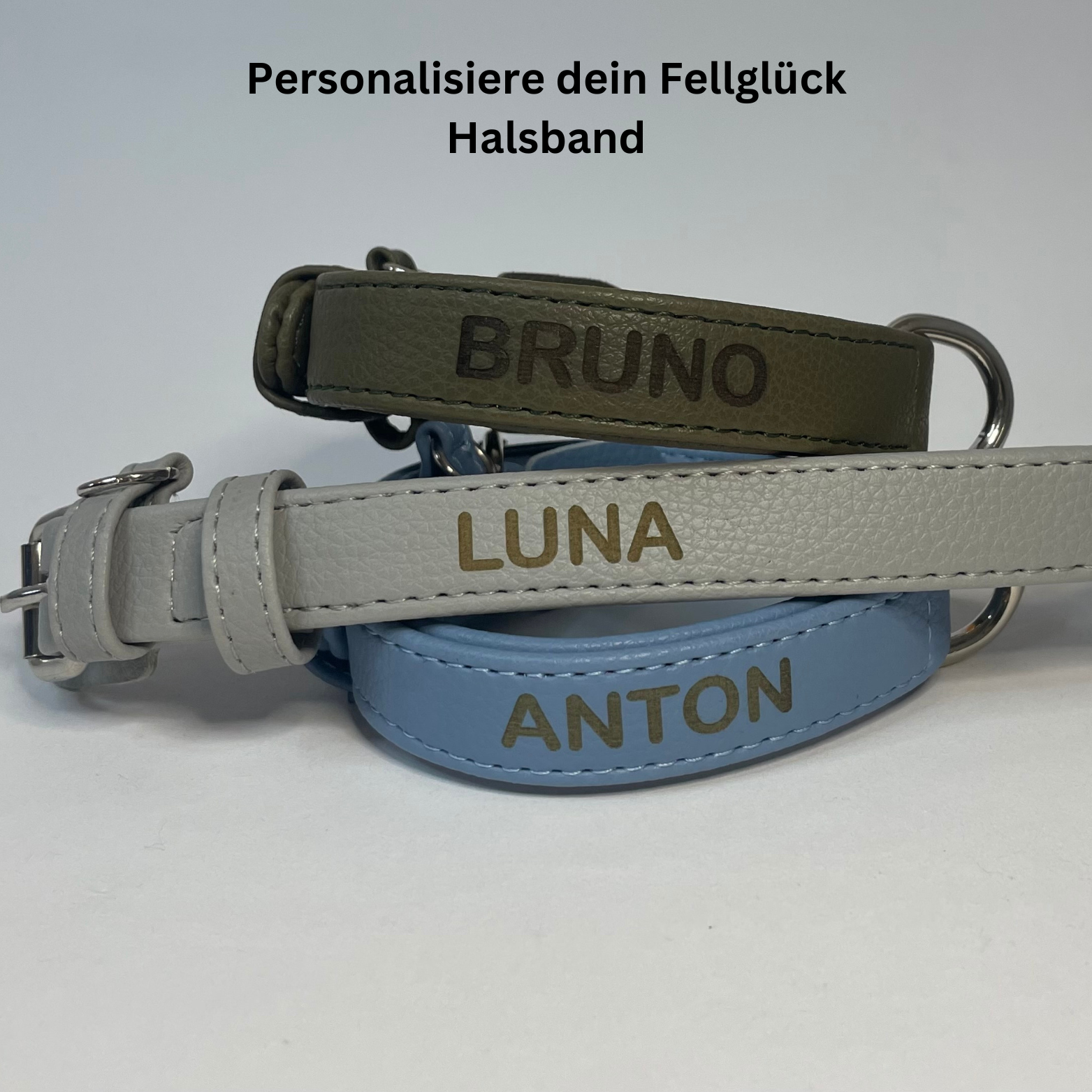 Artikel mit dem Namen Veganes Leder Hundehalsband personalisierbar (Stone) im Shop von zoo.de , dem Onlineshop für nachhaltiges Hundefutter und Katzenfutter.