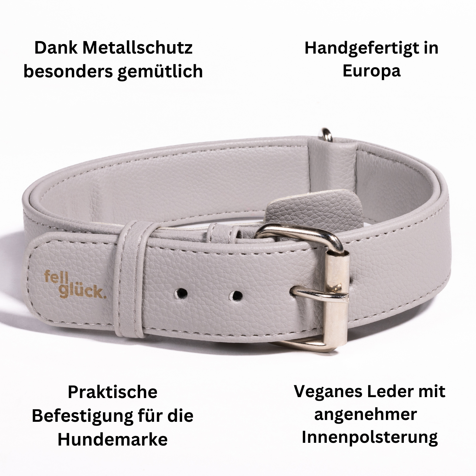 Artikel mit dem Namen Veganes Leder Hundehalsband personalisierbar (Stone) im Shop von zoo.de , dem Onlineshop für nachhaltiges Hundefutter und Katzenfutter.