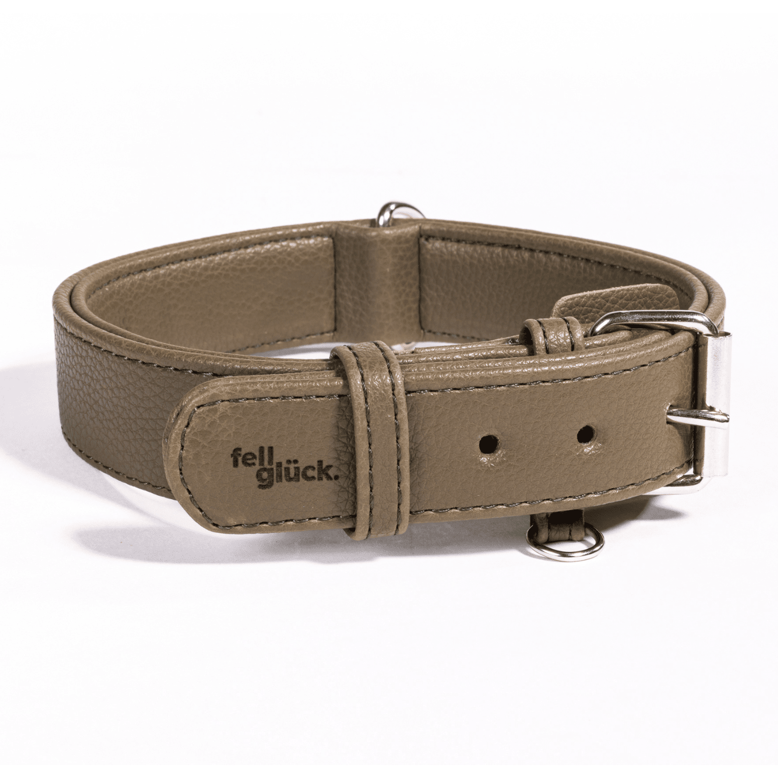 Artikel mit dem Namen Veganes Leder Hundehalsband personalisierbar (Waldgrün) im Shop von zoo.de , dem Onlineshop für nachhaltiges Hundefutter und Katzenfutter.