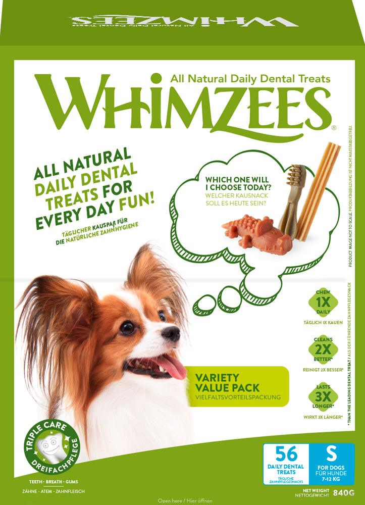 Artikel mit dem Namen Whimzees Variety Value Box im Shop von zoo.de , dem Onlineshop für nachhaltiges Hundefutter und Katzenfutter.