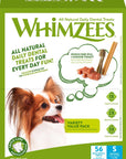 Artikel mit dem Namen Whimzees Variety Value Box im Shop von zoo.de , dem Onlineshop für nachhaltiges Hundefutter und Katzenfutter.