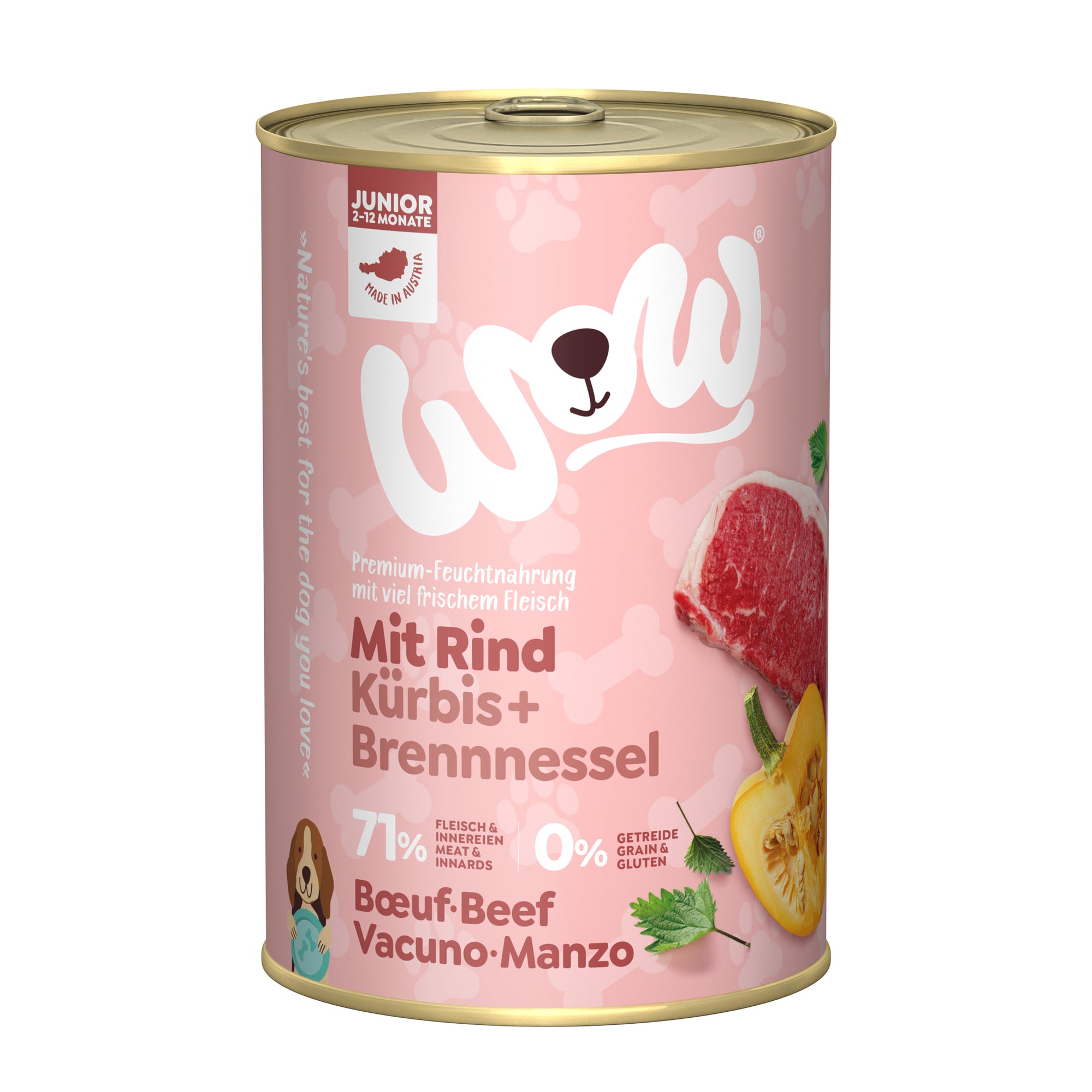 Artikel mit dem Namen WOW DOG JUNIOR Rind im Shop von zoo.de , dem Onlineshop für nachhaltiges Hundefutter und Katzenfutter.