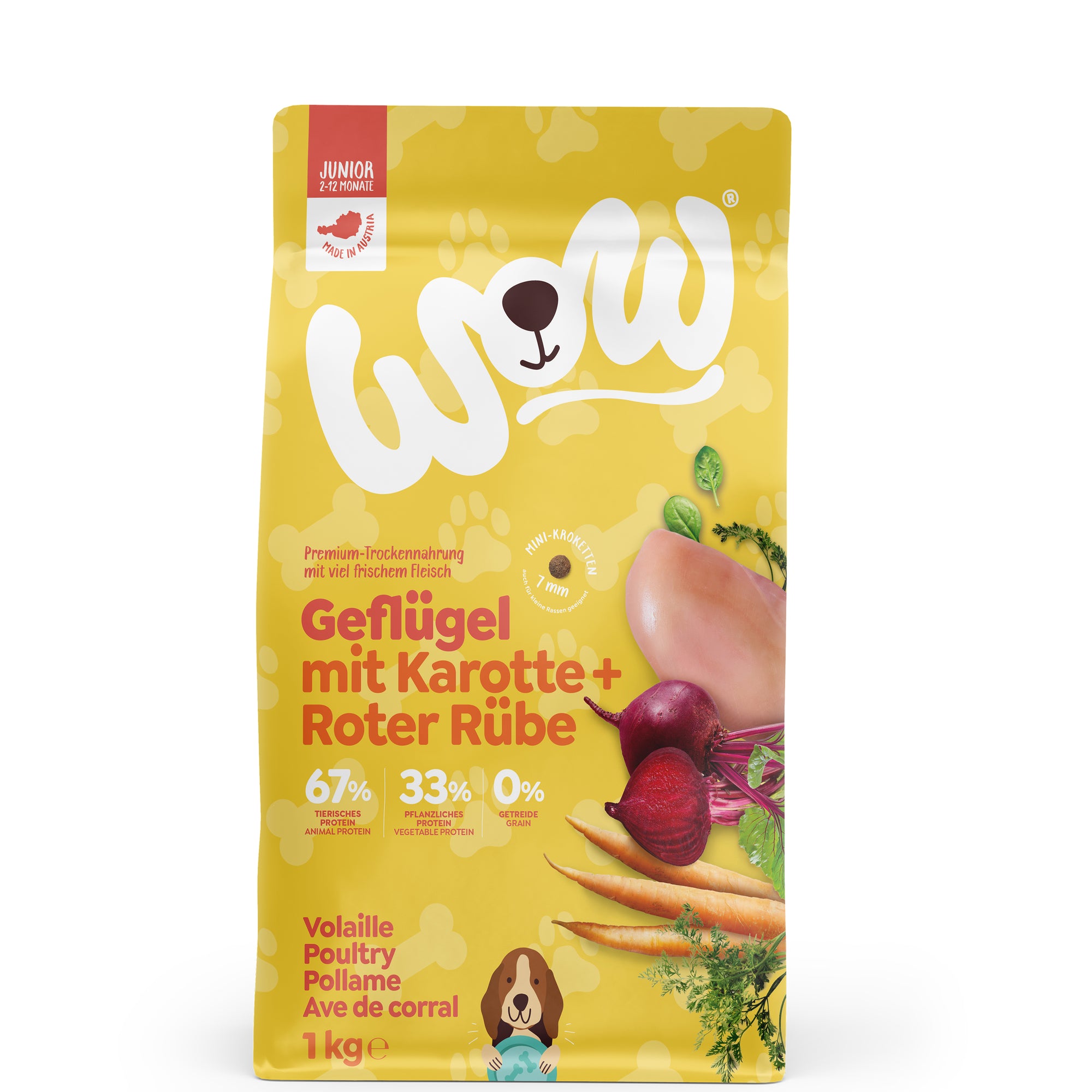 Artikel mit dem Namen WOW Junior Geflügel im Shop von zoo.de , dem Onlineshop für nachhaltiges Hundefutter und Katzenfutter.