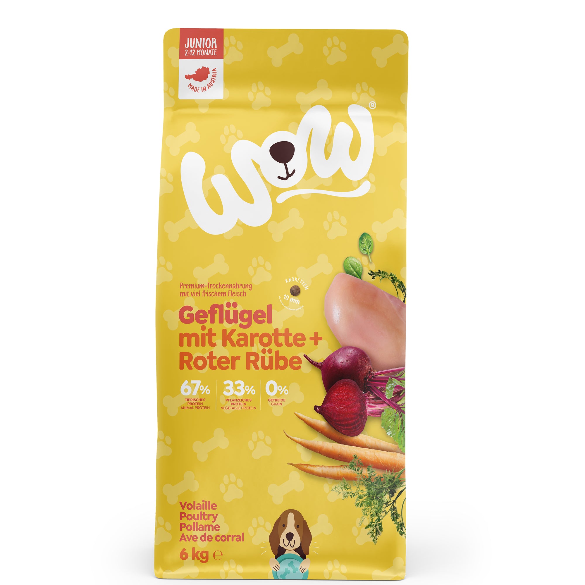 Artikel mit dem Namen WOW Junior Geflügel im Shop von zoo.de , dem Onlineshop für nachhaltiges Hundefutter und Katzenfutter.