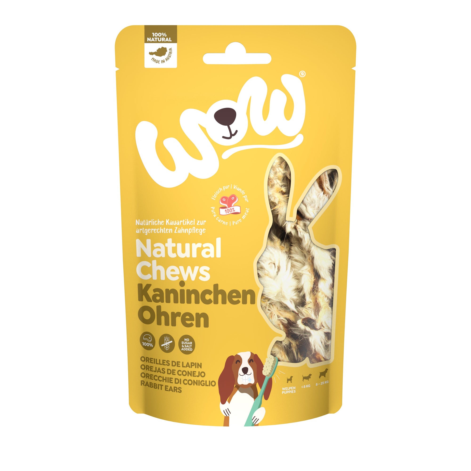 Artikel mit dem Namen WOW Kaninchenohren im Shop von zoo.de , dem Onlineshop für nachhaltiges Hundefutter und Katzenfutter.