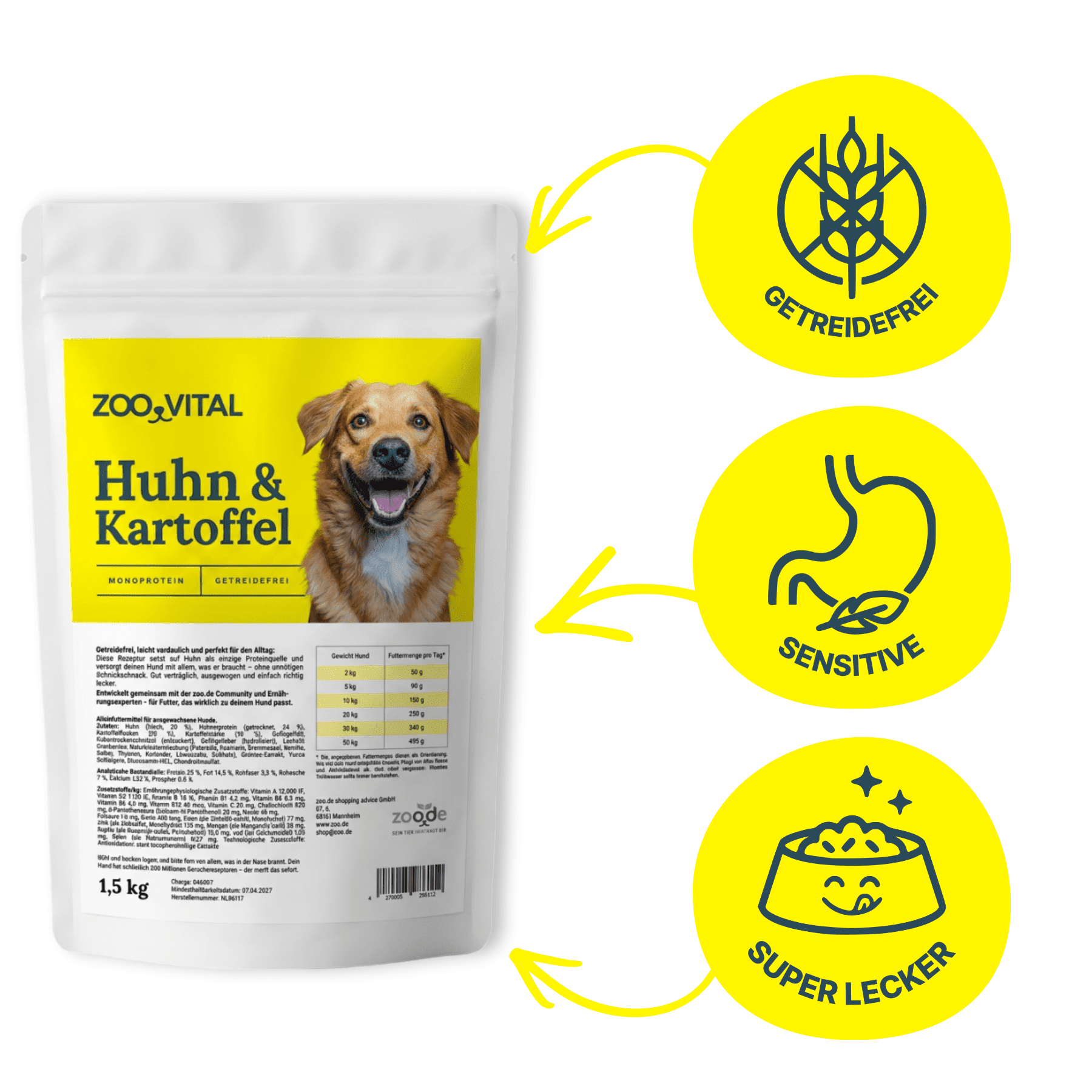zooVital Huhn Kartoffel Monoprotein Getreidefrei Trockenfutter Beutel