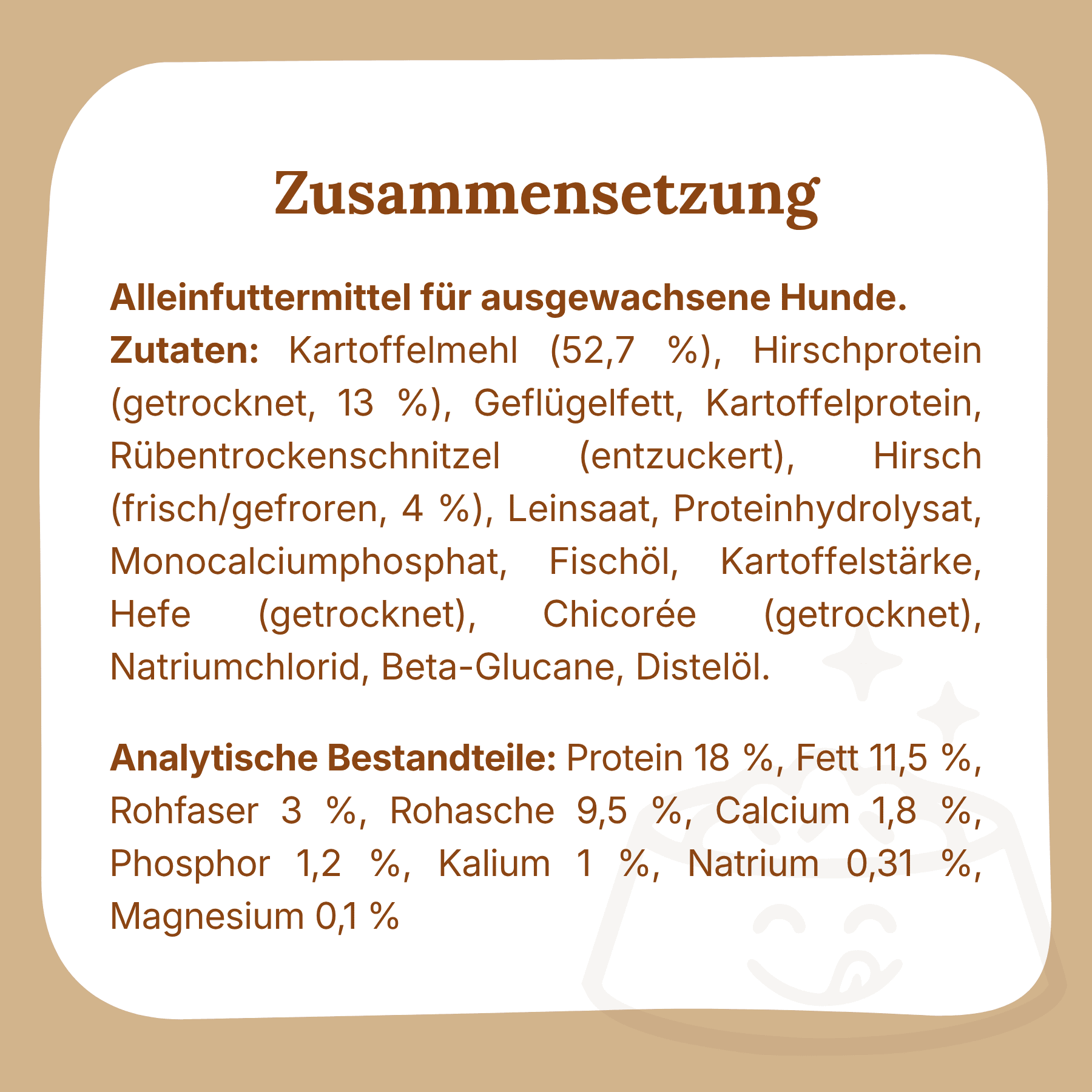 dog food ingredients and nutritional analysis list