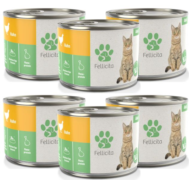 Artikel mit dem Namen Fellicita Huhn pur für Katzen im Shop von zoo.de , dem Onlineshop für nachhaltiges Hundefutter und Katzenfutter.