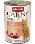 Artikel mit dem Namen Animonda Cat Carny Adult Huhn & Pute & Entenherzen im Shop von zoo.de , dem Onlineshop für nachhaltiges Hundefutter und Katzenfutter.