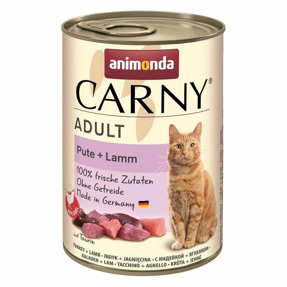 Artikel mit dem Namen Animonda Cat Carny Adult Pute &amp; Lamm im Shop von zoo.de , dem Onlineshop für nachhaltiges Hundefutter und Katzenfutter.