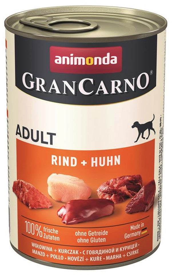 Artikel mit dem Namen Animonda Dog GranCarno Adult Rind &amp; Huhn im Shop von zoo.de , dem Onlineshop für nachhaltiges Hundefutter und Katzenfutter.