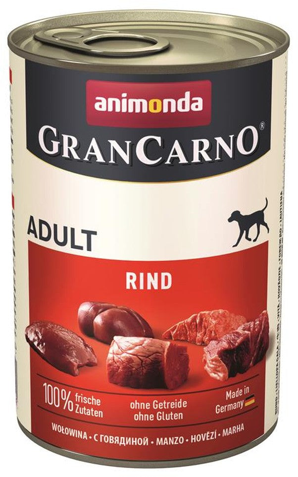 Artikel mit dem Namen Animonda Dog GranCarno Adult Rindfleisch pur im Shop von zoo.de , dem Onlineshop für nachhaltiges Hundefutter und Katzenfutter.