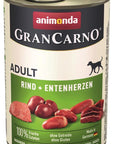 Artikel mit dem Namen Animonda Dog GranCarno Adult Rind & Entenherz im Shop von zoo.de , dem Onlineshop für nachhaltiges Hundefutter und Katzenfutter.