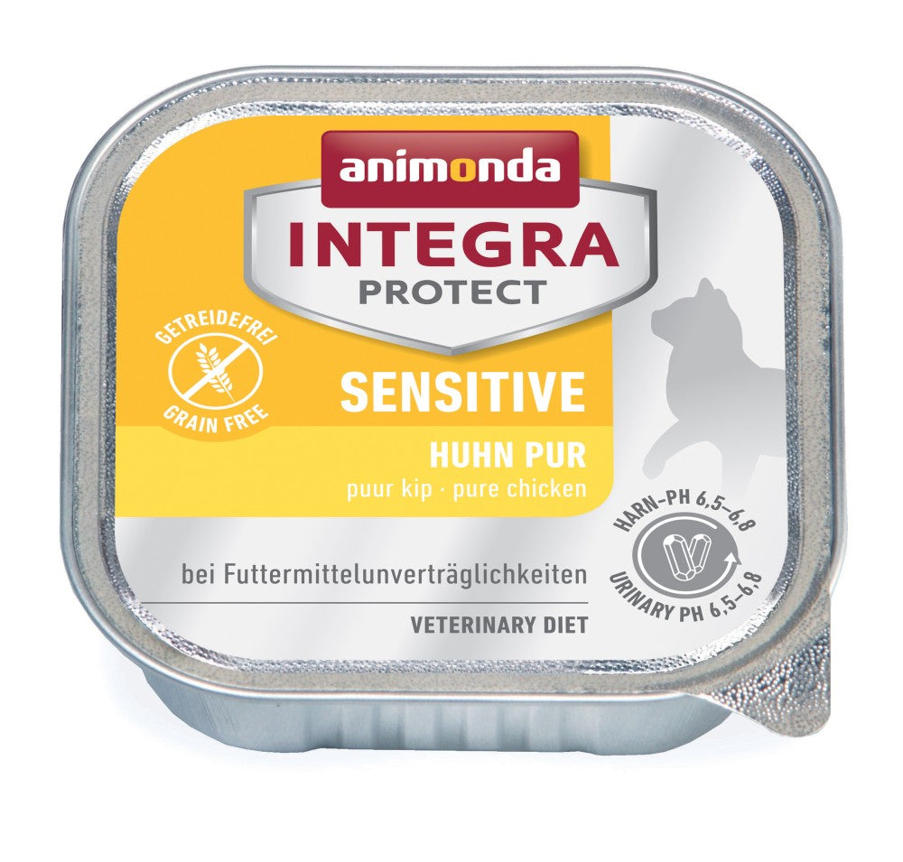 Artikel mit dem Namen Animonda Cat Integra Protect Sensitiv Huhn pur im Shop von zoo.de , dem Onlineshop für nachhaltiges Hundefutter und Katzenfutter.