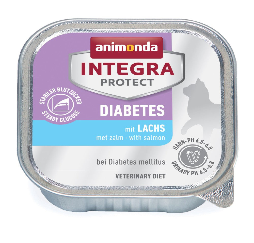 Artikel mit dem Namen Animonda Cat Integra Protect Diabetes mit Lachs im Shop von zoo.de , dem Onlineshop für nachhaltiges Hundefutter und Katzenfutter.