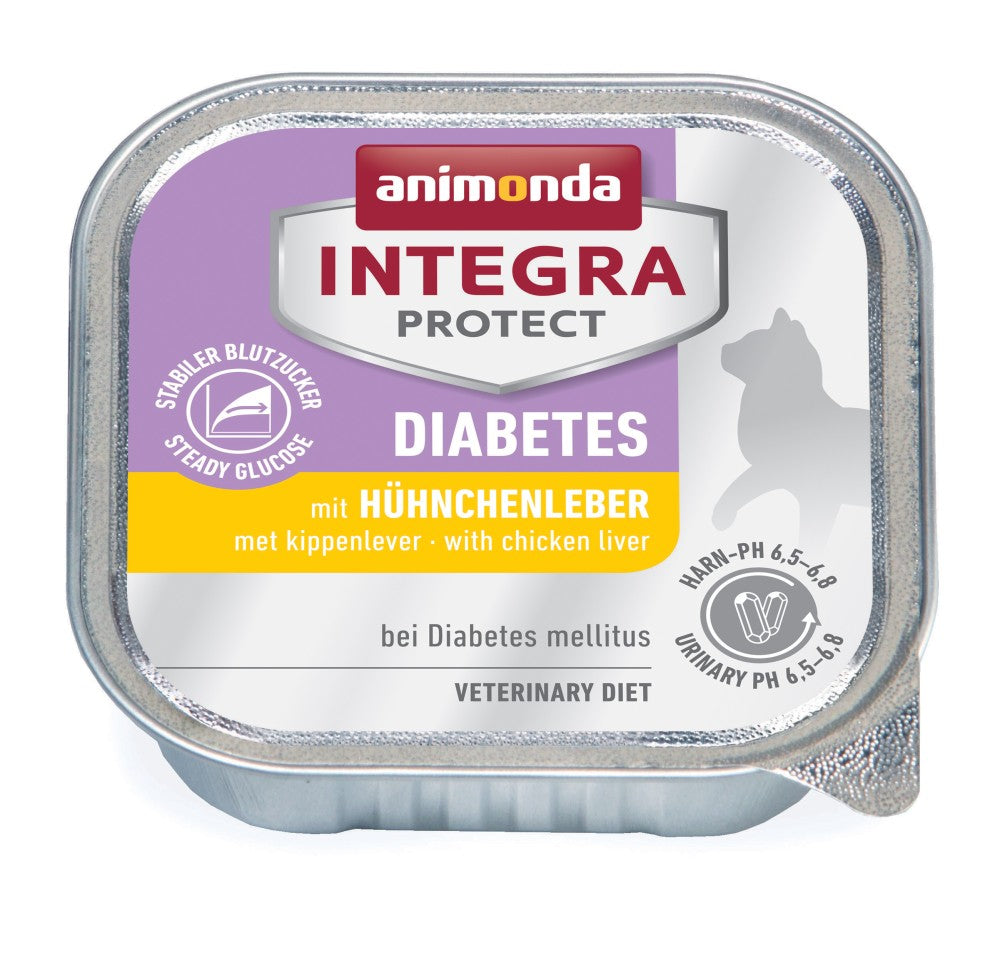 Artikel mit dem Namen Animonda Cat Integra Protect Diabetes mit Hühnchenleber im Shop von zoo.de , dem Onlineshop für nachhaltiges Hundefutter und Katzenfutter.