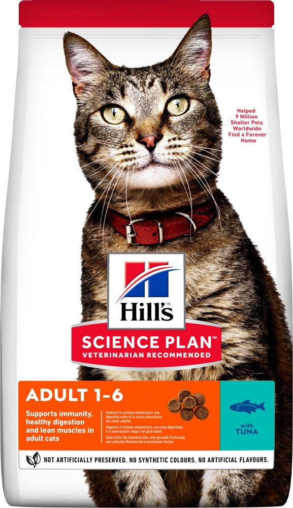 Artikel mit dem Namen Hills Science Plan Katze Adult Thunfisch im Shop von zoo.de , dem Onlineshop für nachhaltiges Hundefutter und Katzenfutter.