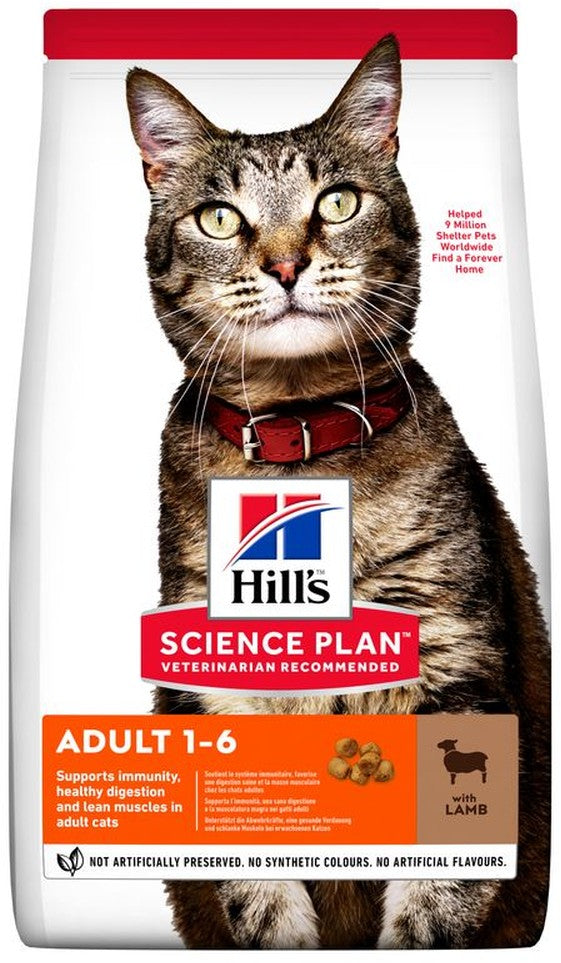 Artikel mit dem Namen Hills Science Plan Katze Adult Lamm &amp; Reis im Shop von zoo.de , dem Onlineshop für nachhaltiges Hundefutter und Katzenfutter.