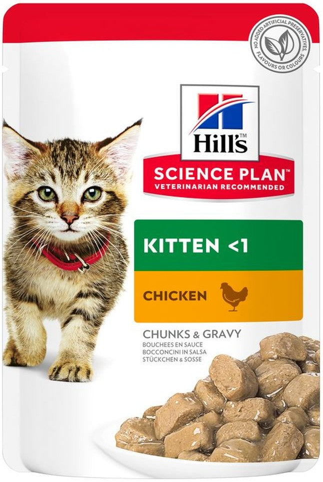 Artikel mit dem Namen Hills Science Plan Katze Kitten Huhn Frischebeutel im Shop von zoo.de , dem Onlineshop für nachhaltiges Hundefutter und Katzenfutter.