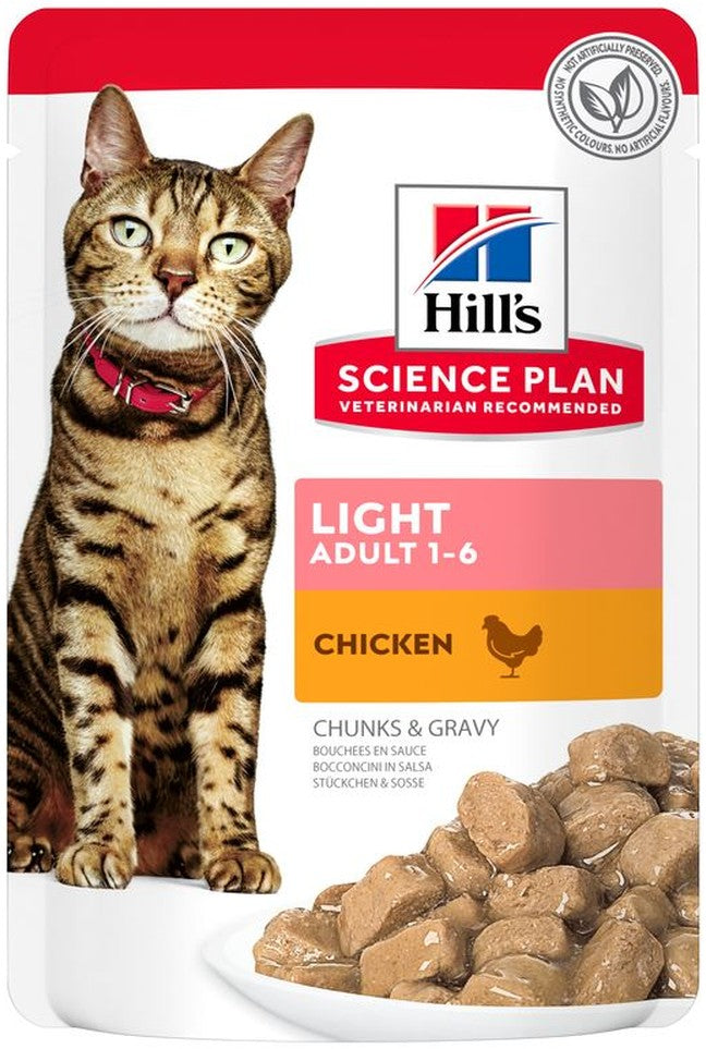 Artikel mit dem Namen Hills Science Plan Katze Adult light Huhn Frischebeutel im Shop von zoo.de , dem Onlineshop für nachhaltiges Hundefutter und Katzenfutter.