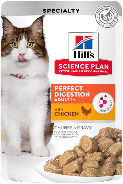 Artikel mit dem Namen Hills Science Plan Katze Adult Perfect Digestion Nassfutter im Shop von zoo.de , dem Onlineshop für nachhaltiges Hundefutter und Katzenfutter.