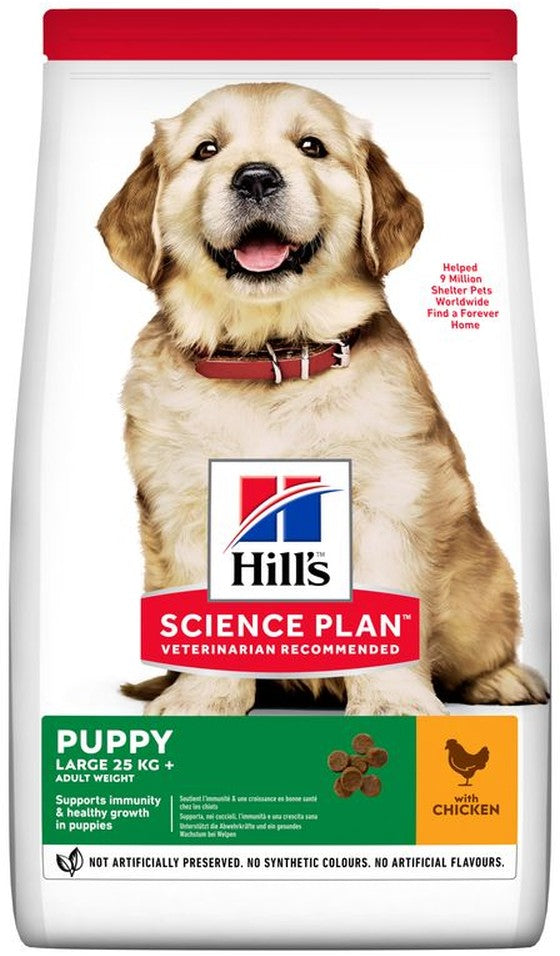 Artikel mit dem Namen Hills Science Plan Hund Puppy Large Breed Huhn im Shop von zoo.de , dem Onlineshop für nachhaltiges Hundefutter und Katzenfutter.
