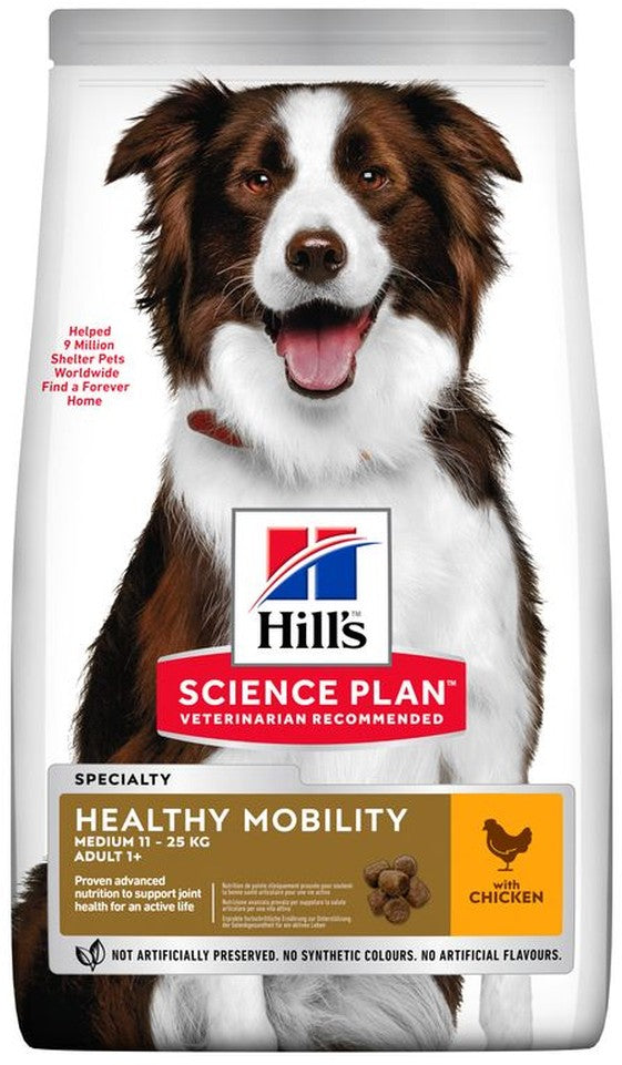 Artikel mit dem Namen Hills Science Plan Hund Adult Healthy Mobility Medium Huhn im Shop von zoo.de , dem Onlineshop für nachhaltiges Hundefutter und Katzenfutter.