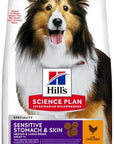 Artikel mit dem Namen Hills Science Plan Hund Adult Sensitive Stomach & Skin Medium Huhn im Shop von zoo.de , dem Onlineshop für nachhaltiges Hundefutter und Katzenfutter.