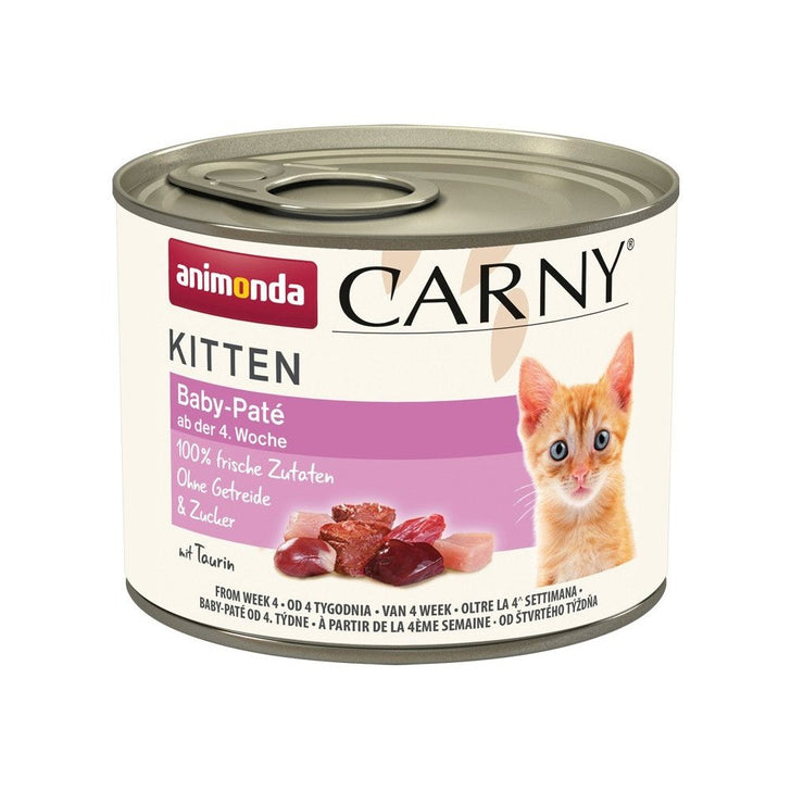 Artikel mit dem Namen Animonda Cat Carny Kitten Baby-Paté im Shop von zoo.de , dem Onlineshop für nachhaltiges Hundefutter und Katzenfutter.