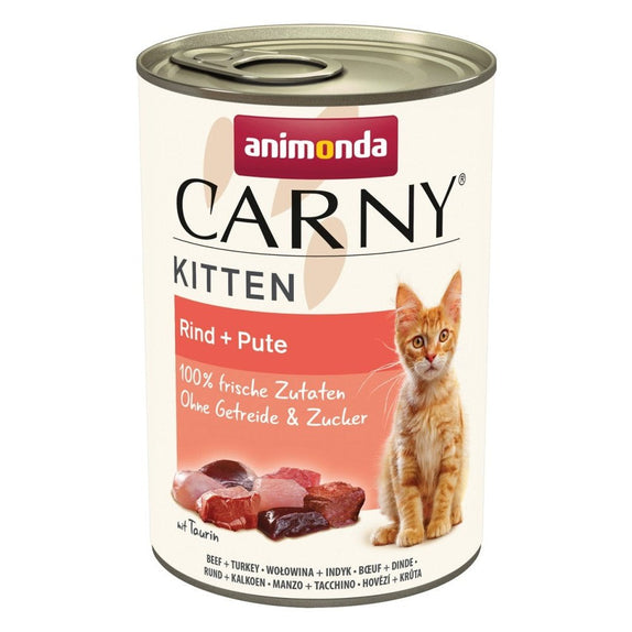 Artikel mit dem Namen Animonda Cat Carny Kitten Rind + Pute im Shop von zoo.de , dem Onlineshop für nachhaltiges Hundefutter und Katzenfutter.
