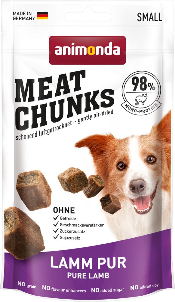 Artikel mit dem Namen Animonda Dog Snack Meat Chunks Lamm pur im Shop von zoo.de , dem Onlineshop für nachhaltiges Hundefutter und Katzenfutter.