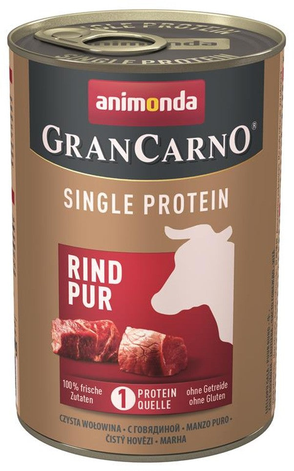 Artikel mit dem Namen Animonda Dog GranCarno Adult Rind pur im Shop von zoo.de , dem Onlineshop für nachhaltiges Hundefutter und Katzenfutter.