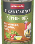 Artikel mit dem Namen Animonda Dog GranCarno Adult Superfood Pute + Mangold im Shop von zoo.de , dem Onlineshop für nachhaltiges Hundefutter und Katzenfutter.