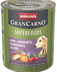 Artikel mit dem Namen Animonda Dog GranCarno Adult Superfood Lamm + Amaranth im Shop von zoo.de , dem Onlineshop für nachhaltiges Hundefutter und Katzenfutter.