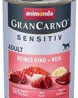 Artikel mit dem Namen Animonda Dog GranCarno Adult Sensitive Reines Rind + Reis im Shop von zoo.de , dem Onlineshop für nachhaltiges Hundefutter und Katzenfutter.
