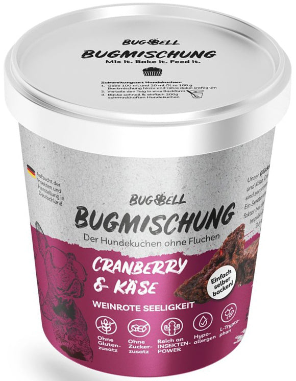 Artikel mit dem Namen BugBell Dog BugMischung Adult rot Cranberry + Käse im Shop von zoo.de , dem Onlineshop für nachhaltiges Hundefutter und Katzenfutter.