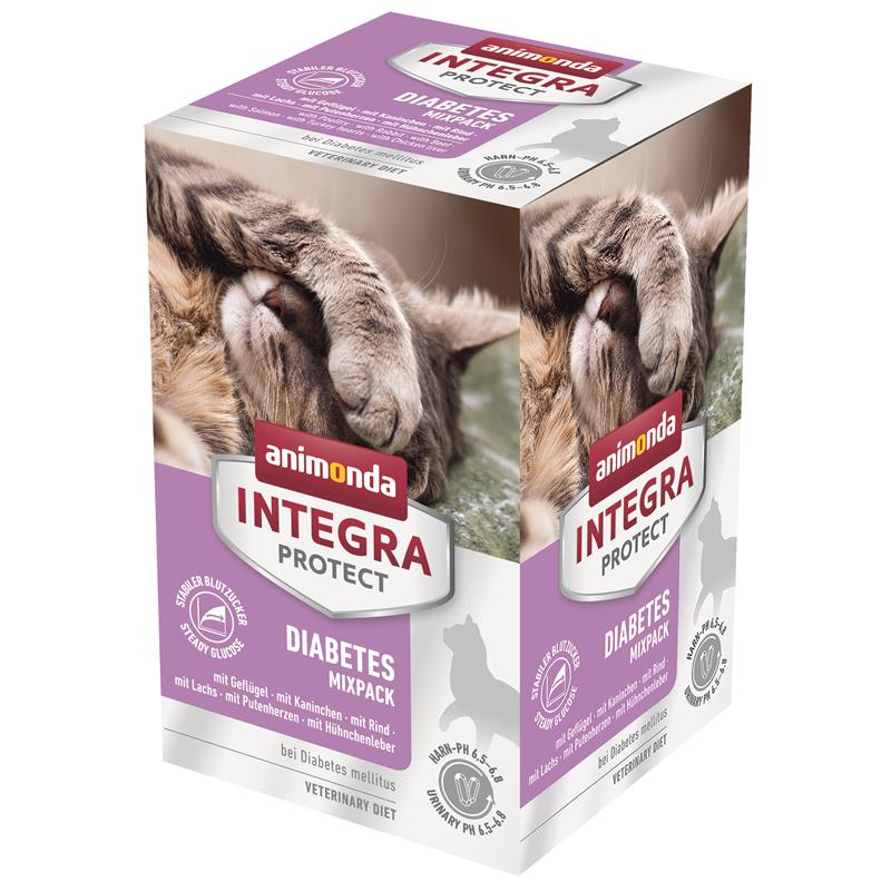 Artikel mit dem Namen Animonda Cat Integra Protect Adult Diabetes Mix Pack im Shop von zoo.de , dem Onlineshop für nachhaltiges Hundefutter und Katzenfutter.