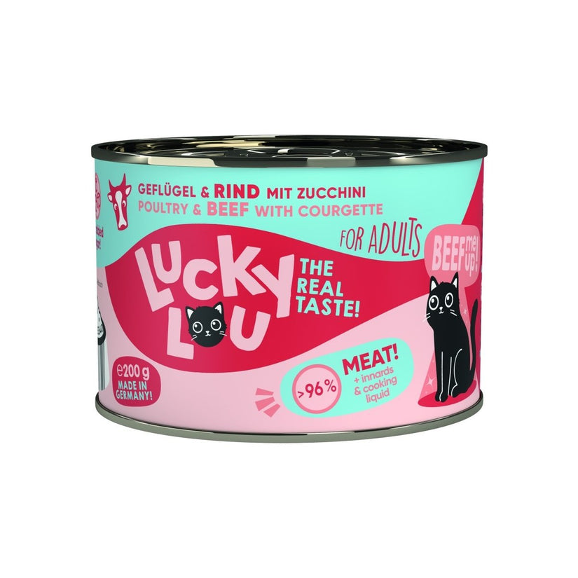 Artikel mit dem Namen Lucky Lou Lifestage Adult Geflügel + Rind im Shop von zoo.de , dem Onlineshop für nachhaltiges Hundefutter und Katzenfutter.