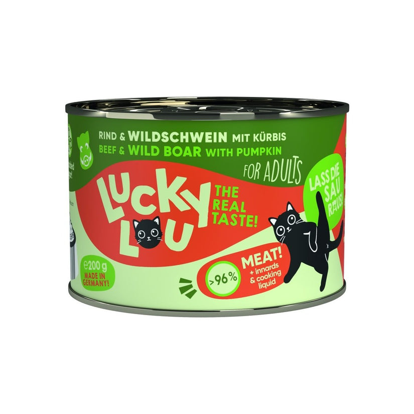 Artikel mit dem Namen Lucky Lou Lifestage Adult Rind + Wildschwein im Shop von zoo.de , dem Onlineshop für nachhaltiges Hundefutter und Katzenfutter.