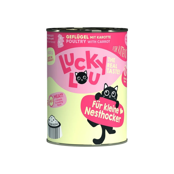 Artikel mit dem Namen Lucky Lou Lifestage Kitten Geflügel im Shop von zoo.de , dem Onlineshop für nachhaltiges Hundefutter und Katzenfutter.
