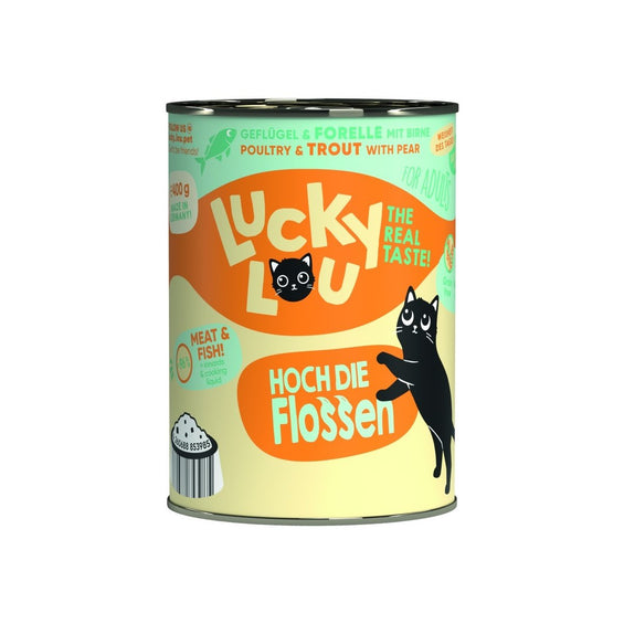 Artikel mit dem Namen Lucky Lou Lifestage Adult Geflügel + Forelle im Shop von zoo.de , dem Onlineshop für nachhaltiges Hundefutter und Katzenfutter.