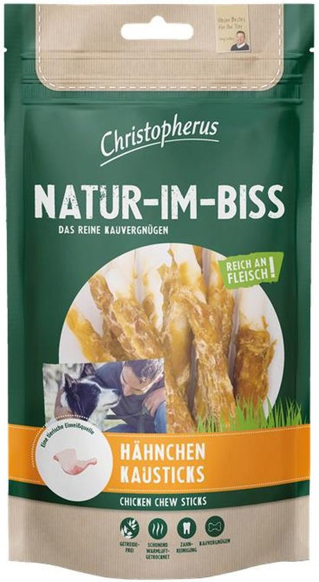 Artikel mit dem Namen Christopherus Snack Hähnchenkausticks im Shop von zoo.de , dem Onlineshop für nachhaltiges Hundefutter und Katzenfutter.