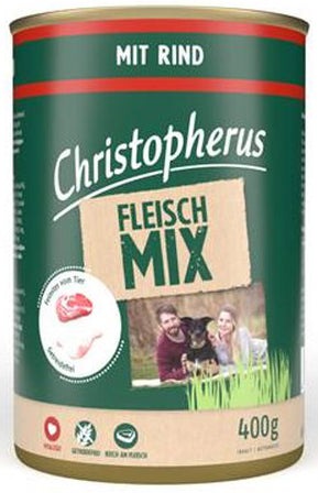Artikel mit dem Namen Christopherus Fleischmix - mit Rind im Shop von zoo.de , dem Onlineshop für nachhaltiges Hundefutter und Katzenfutter.