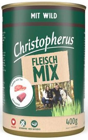 Artikel mit dem Namen Christopherus Fleischmix - mit Wild im Shop von zoo.de , dem Onlineshop für nachhaltiges Hundefutter und Katzenfutter.