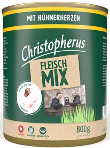 Artikel mit dem Namen Christopherus Fleischmix - mit Hühnerherzen im Shop von zoo.de , dem Onlineshop für nachhaltiges Hundefutter und Katzenfutter.