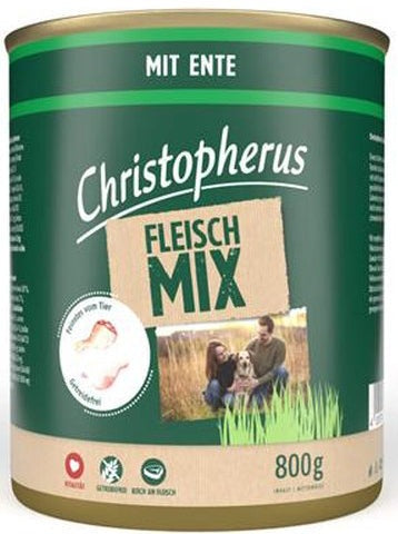 Artikel mit dem Namen Christopherus Fleischmix - mit Ente im Shop von zoo.de , dem Onlineshop für nachhaltiges Hundefutter und Katzenfutter.