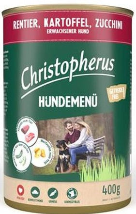 Artikel mit dem Namen Christopherus Menü -Adult - mit Rentier &amp; Kartoffel im Shop von zoo.de , dem Onlineshop für nachhaltiges Hundefutter und Katzenfutter.