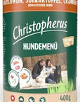 Artikel mit dem Namen Christopherus Menü -Adult - mit Wildschwein & Süßkartoffel im Shop von zoo.de , dem Onlineshop für nachhaltiges Hundefutter und Katzenfutter.